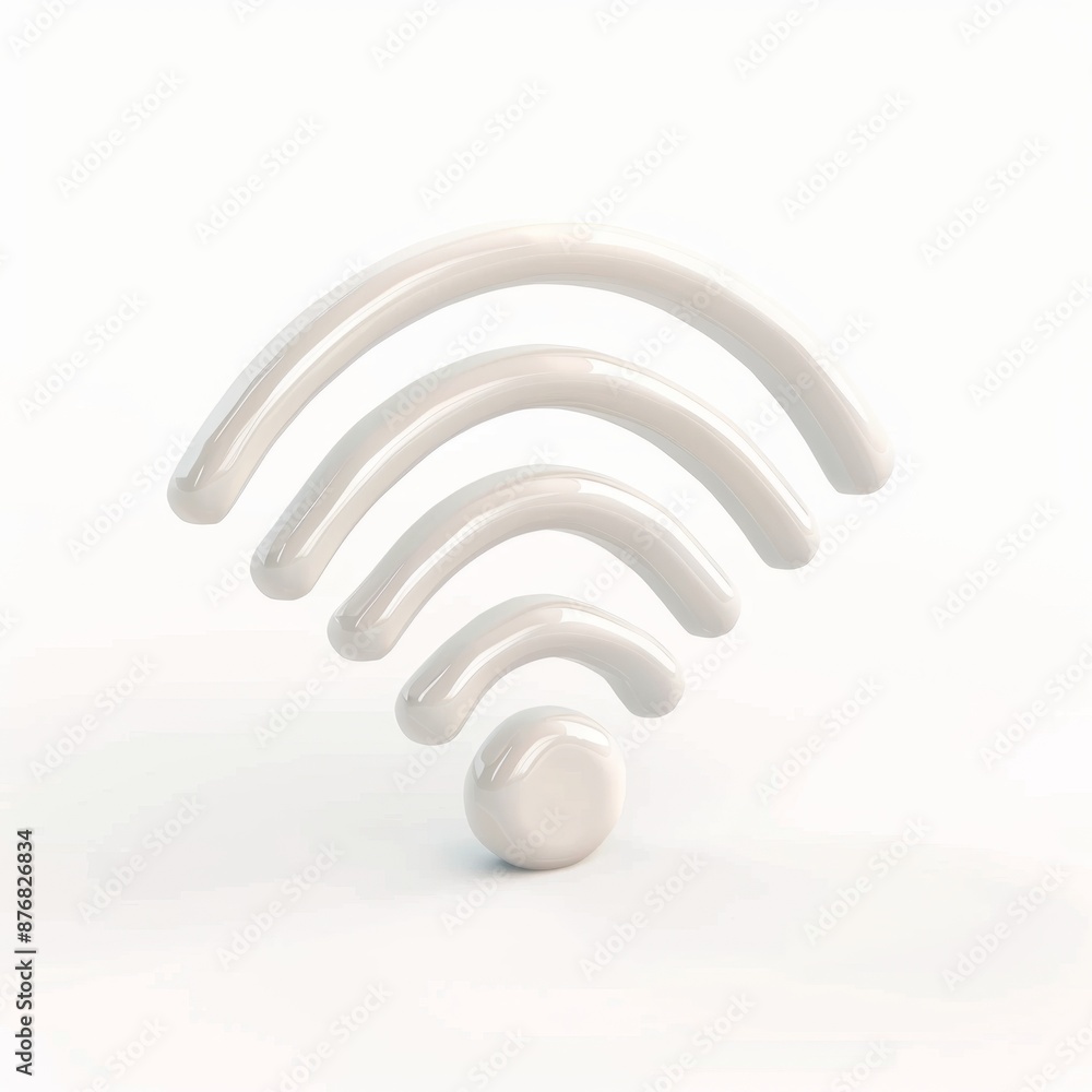 3D render an internet connectivity icon on white background 3D render an internet connectivity icon on white background