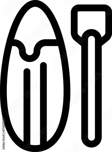 Surfboard with a paddle is ready for a stand up paddling experience