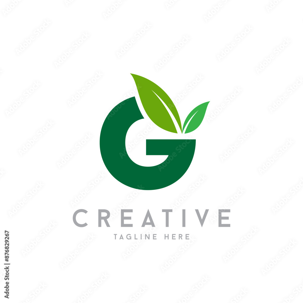 Letter G Creative Agro, agriculture vector logo with leaf symbol. Letter G Creative Agro, agriculture vector logo with leaf symbol.