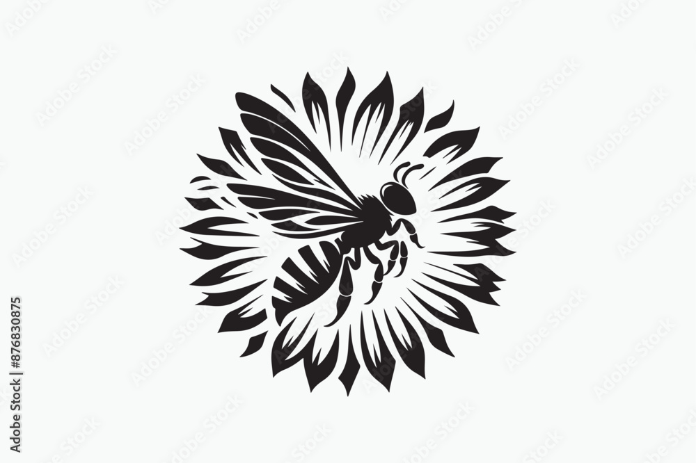 A vector silhouette image adobe illustrator of a Bee. A vector silhouette image adobe illustrator of a Bee.