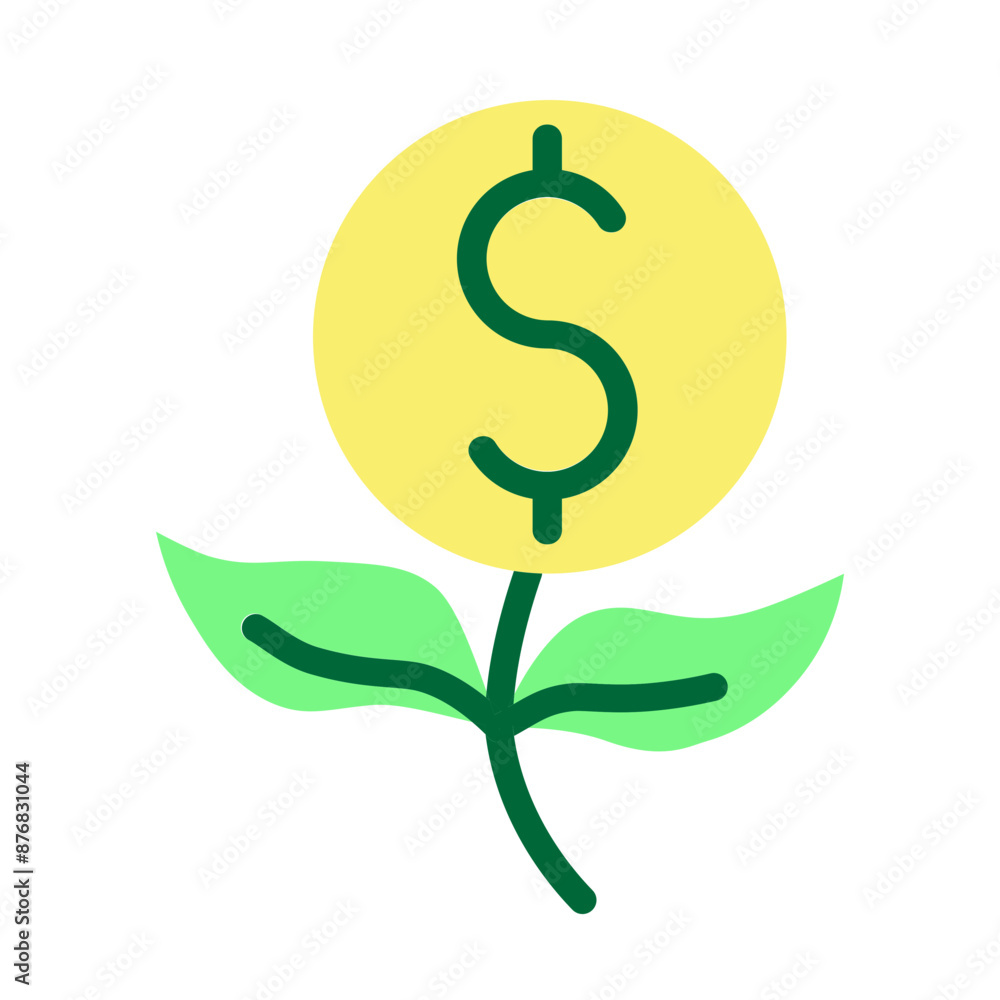 Sustainable Finance Vector Flat Icon Design Sustainable Finance Vector Flat Icon Design