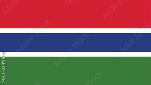 Official vector flag of Gambia. Illustration eps10.