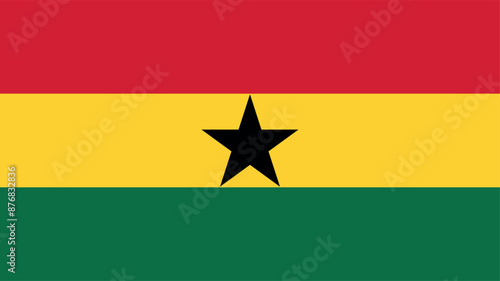 Official vector flag of Ghana. Illustration eps10.
