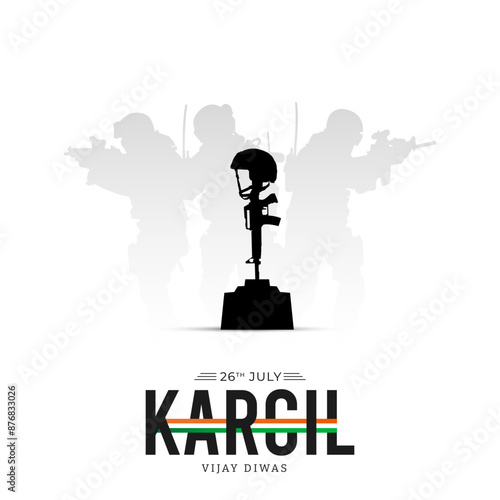 26th July Kargil Vijay Diwas Design Concept With Indian Flag And Army Social Media Post, Web Banner, Print Design 