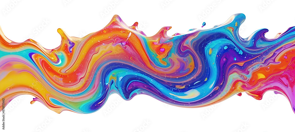 Fototapeta premium 3D Fluid art image, abstract Flow background with chaotic waves and flowing vortex effects.