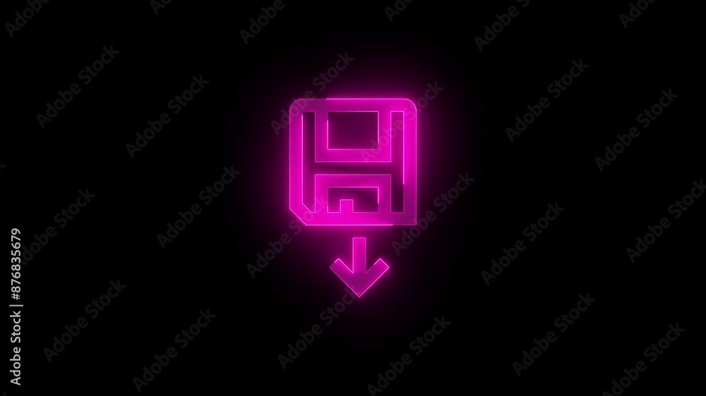 Save local icon glowing neon pink color animation Save local icon glowing neon pink color animation
