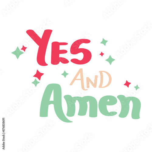 Christian typography design for Sticker. The message of the Gospel of Jesus Christ. Bible lesson for kids or use as poster, card, flyer or T Shirt