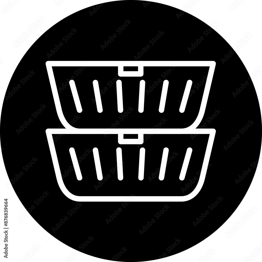 Disposable catering supplies Vector Line White Circle Black Disposable catering supplies Vector Line White Circle Black