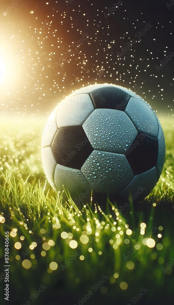 Fototapeta premium soccer ball on grass