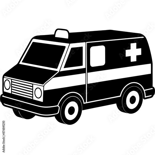 Wallpaper Mural ambolance black silhouette art illustration Torontodigital.ca