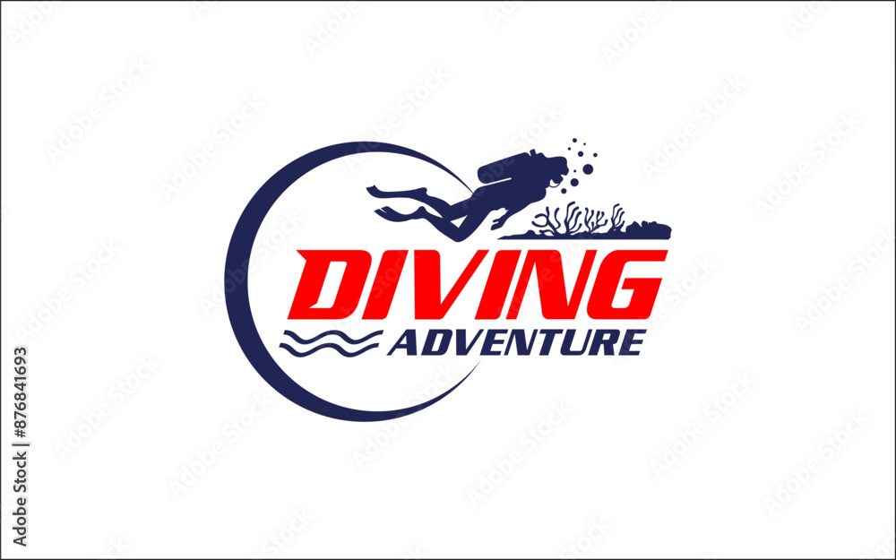 Illustration graphic vector of scuba diving logo design template Illustration graphic vector of scuba diving logo design template