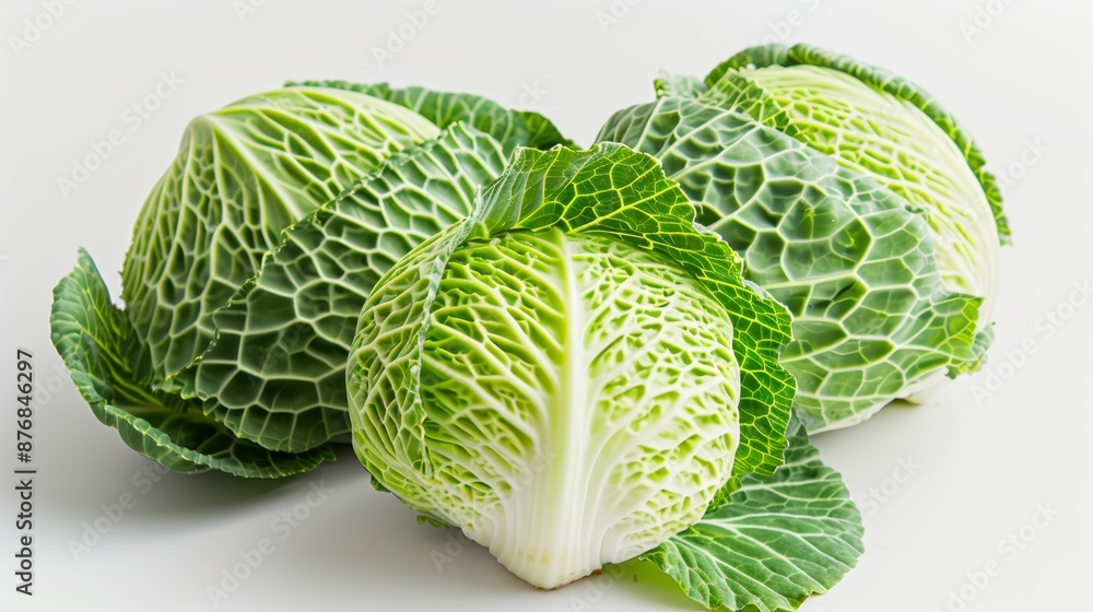 Obraz premium Detailed photograph of green cabbage