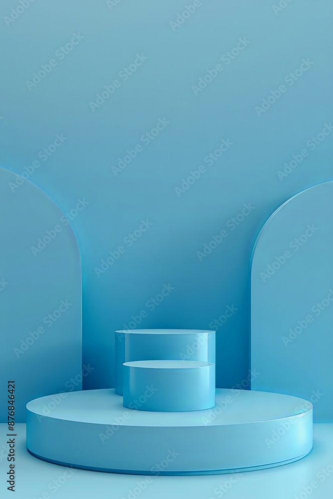 luxury podium promotion for advertisement and product mockup with soft blue color luxury podium promotion for advertisement and product mockup with soft blue color