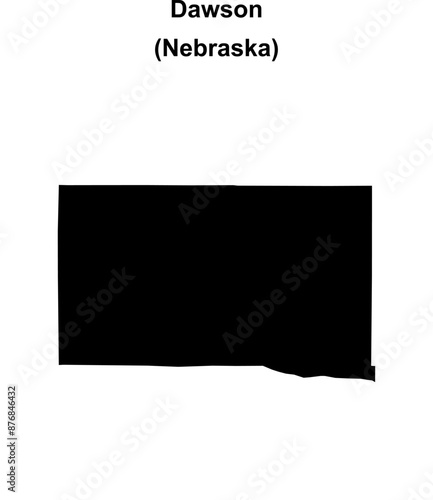 Dawson County (Nebraska) blank outline map