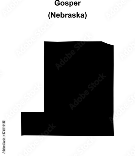 Gosper County (Nebraska) blank outline map photo