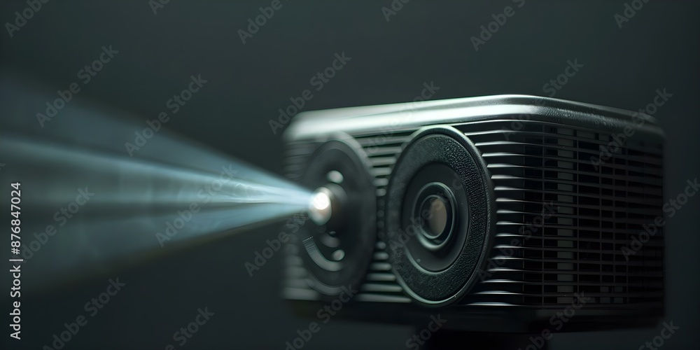 A bold image of a movie projector casting light onto a dark backdrop. Concept Cinematic Lighting, Film Projections, Dark Silhouettes, Dramatic Shadows A bold image of a movie projector casting light onto a dark backdrop. Concept Cinematic Lighting, Film Projections, Dark Silhouettes, Dramatic Shadows