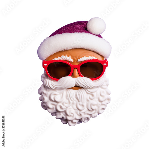 funny Santa Claus with sunglasses transparent PNG
