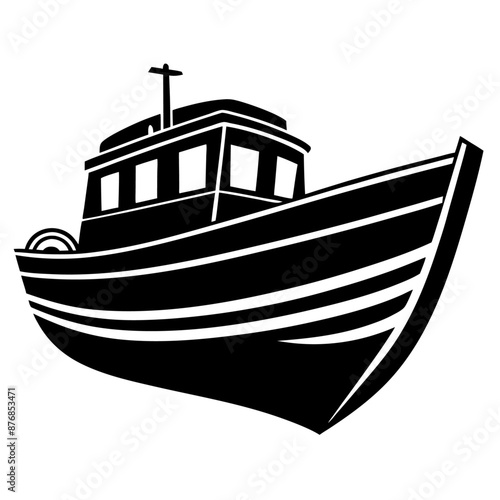 boat black silhouette art illustration