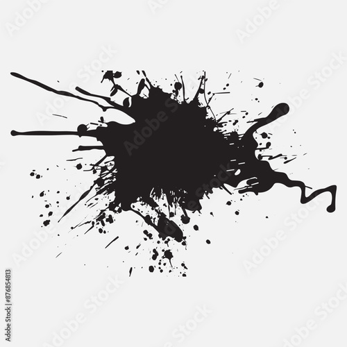 ink blot black, transparent background, generated AI