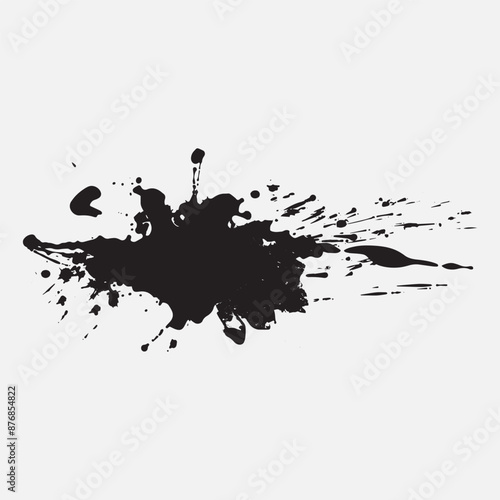 ink blot black, transparent background, generated AI