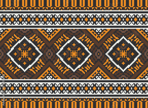 Aztec tribal geometric ethnic seamless pattern. Vintage Native American ethnic vector background. Traditional ornament; Hawaiian Tribal. American, Mexican style.