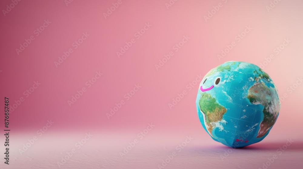Miniature of Earth with Colorful Background and Copy Space Miniature of Earth with Colorful Background and Copy Space