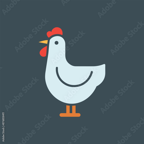 simple chicken vector icon illustration, abstract chicken rooster face head mascot logo vector icon