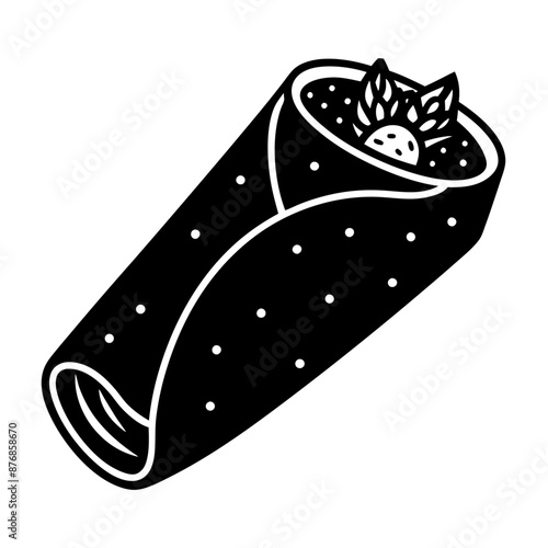 burrito black silhouette art illustration
