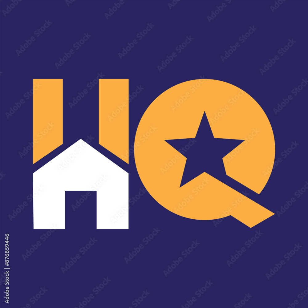 letters HQ home star logo letters HQ home star logo