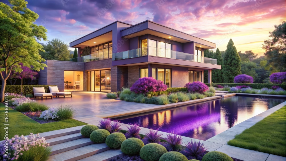 Fototapeta premium Modern Luxury Villa With Pool And Garden