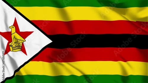 Zimbabwe Waving Flag Hight Quality , For Youtube and Other Social Media Use	