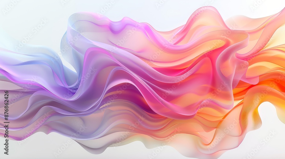 Abstract rainbow-colored wavy shape with a fluid, dynamic form. Abstract rainbow-colored wavy shape with a fluid, dynamic form.