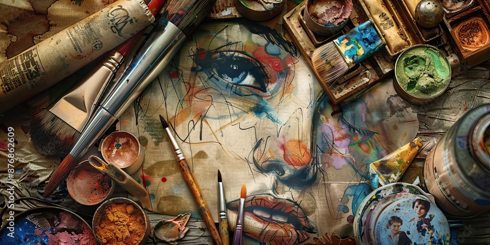 Artistic banner for creative graphic designers or an art and craft shop Artistic banner for creative graphic designers or an art and craft shop