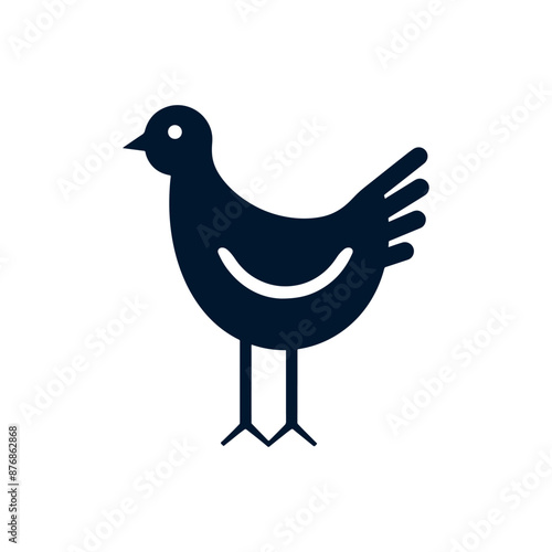 simple chicken vector icon illustration, abstract chicken rooster face head mascot logo vector icon