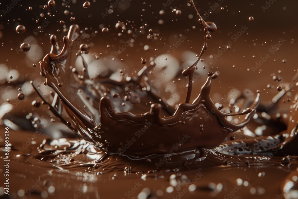A dollop of chocolate floats on top of a puddic of water, perfect for a decorative or editorial use A dollop of chocolate floats on top of a puddic of water, perfect for a decorative or editorial use