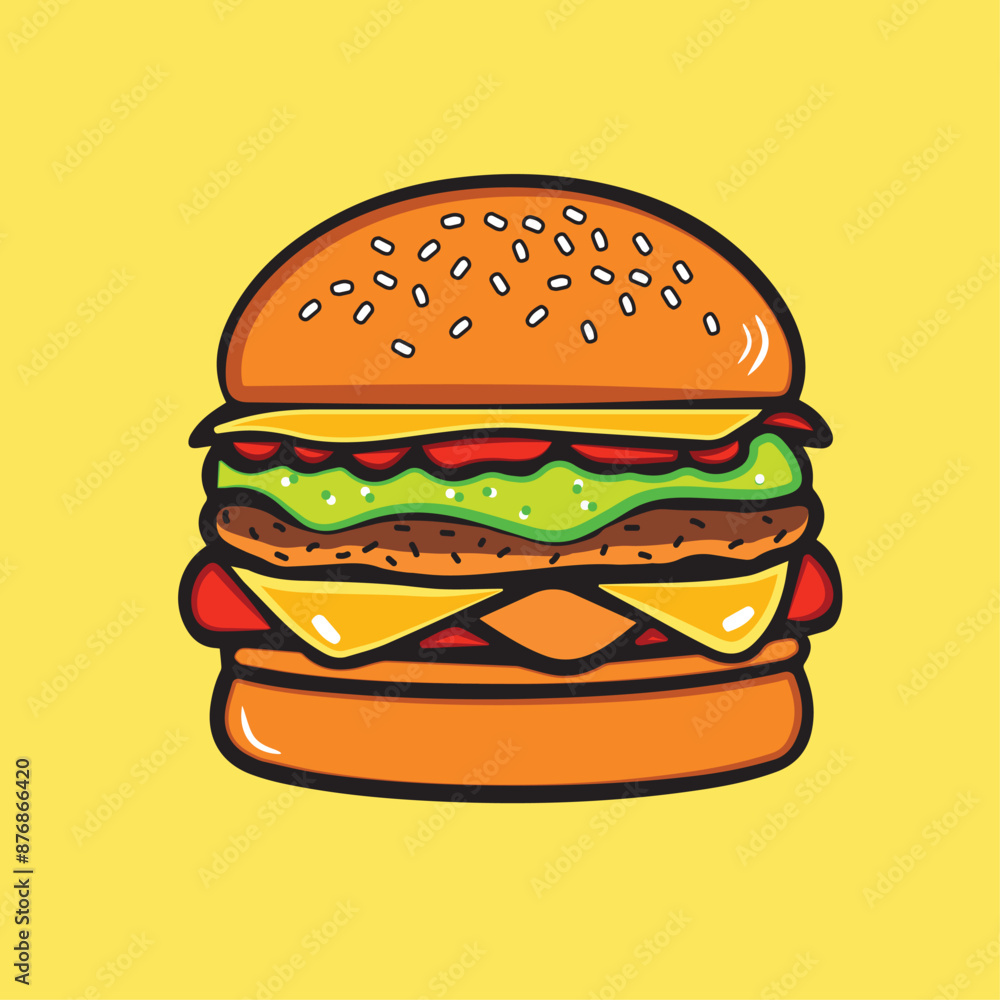 Cheese burger Cartoon Vector Illustration Cheese burger Cartoon Vector Illustration