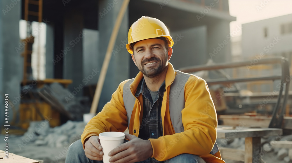 worker, Construction worker taking a break on site and drinking a hot coffee beverage
worker, Construction worker taking a break on site and drinking a hot coffee beverage