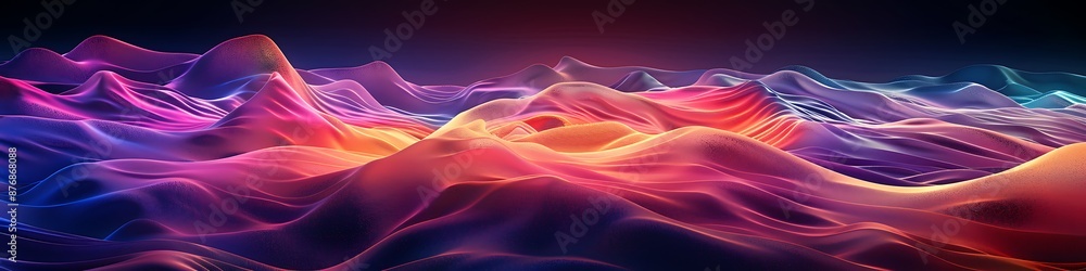 Psychedelic 3D render of organic hills and valleys, fluid shapes, dark backdrop, vivid gradients, high detail. Psychedelic 3D render of organic hills and valleys, fluid shapes, dark backdrop, vivid gradients, high detail.