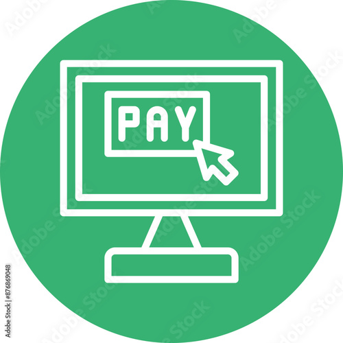  Pay Vector Line White Circles Multicolors