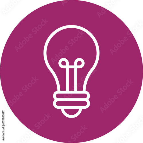  Bulb Vector Line White Circles Multicolors
