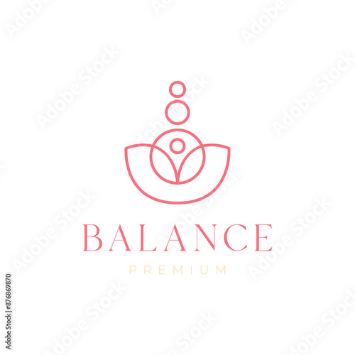 health spa relaxation wellness minimalist colorful logo design vector