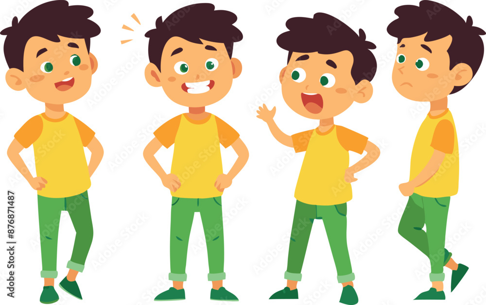 Cartoon boy various facial expressions Cartoon boy various facial expressions