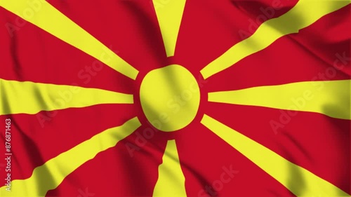 North Macedonia Waving Flag Hight Quality , For Youtube and Other Social Media Use