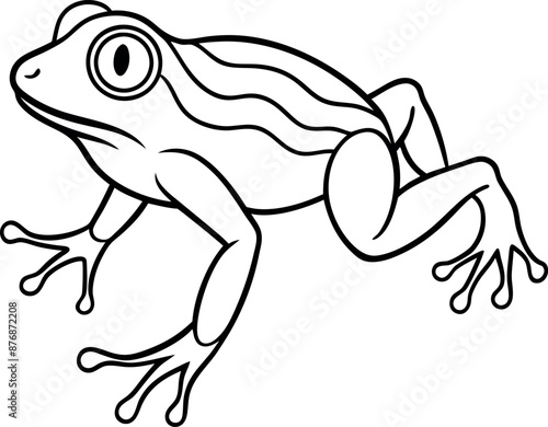 frogs line art silhouette vector design