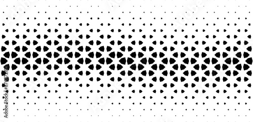 Pattern based on traditional Islamic ornament. Disappearing effect. Short fade out . Black and white. 11 figures in height. With a wave effect