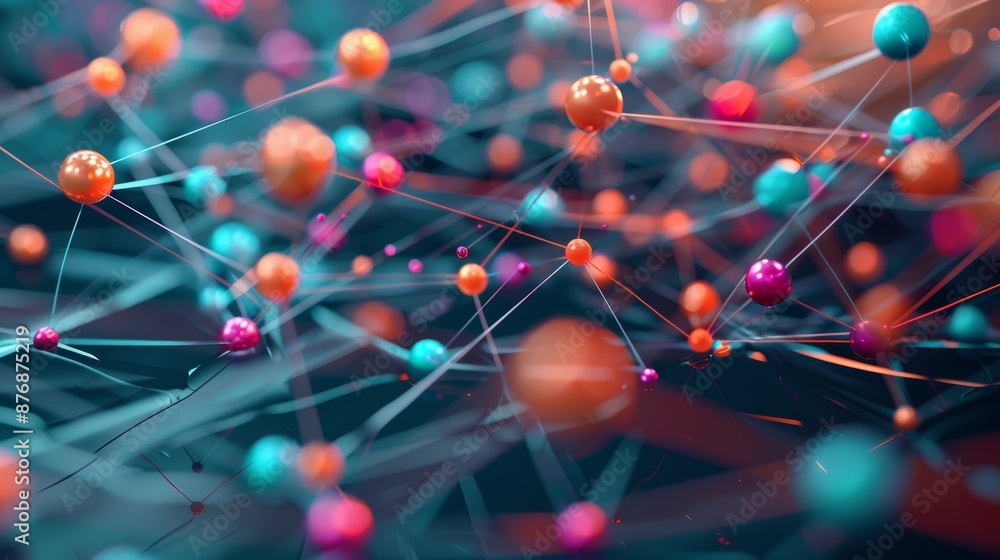 Futuristic Technology Network with Vibrant Data Flow - Digital Art Concept with Glowing Elements Futuristic Technology Network with Vibrant Data Flow - Digital Art Concept with Glowing Elements