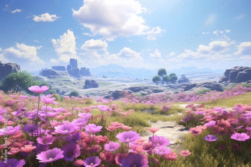 Landscape flower field grassland. Landscape flower field grassland.