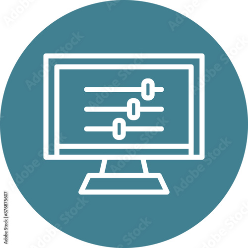 Controls Vector Line White Circles Multicolors