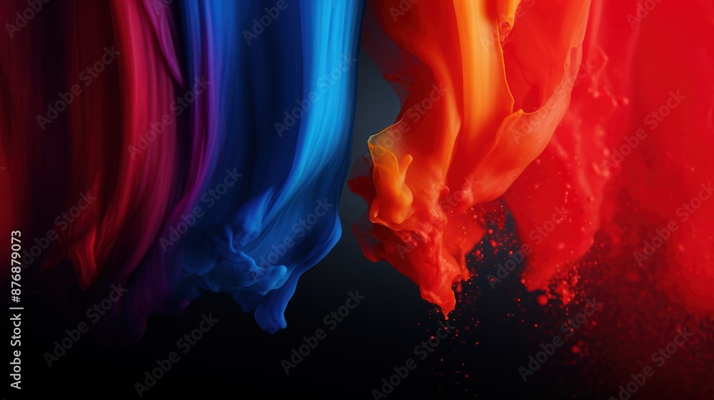 Fototapeta premium Vibrant abstract smoke and color explosion