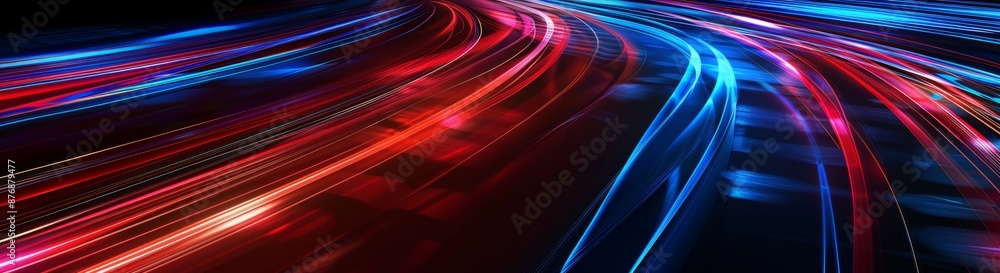 On a black background, there is an abstract background with a long explosion tale light. On a black background, there is an abstract background with a long explosion tale light.